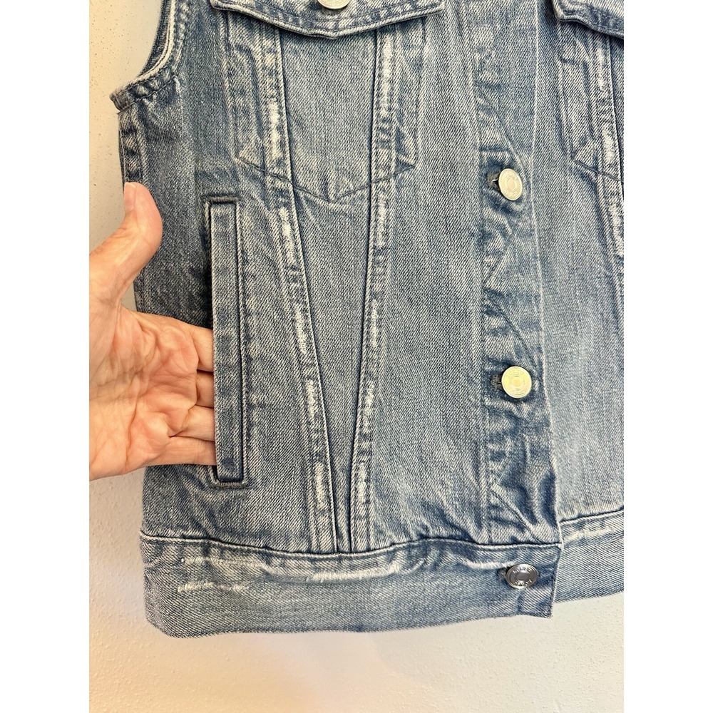 J. Crew Denim Vest XS 90s Y2K Grunge Summer Festival - Picture 5 of 13